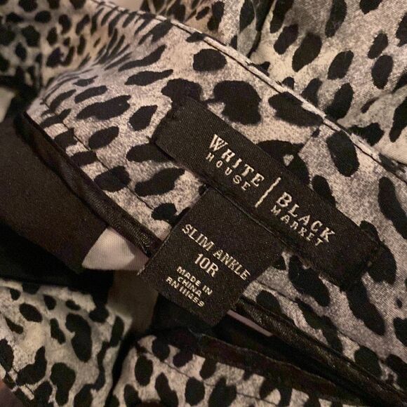 WHBM slim ankle leopard print pants 10 - Picture 9 of 10